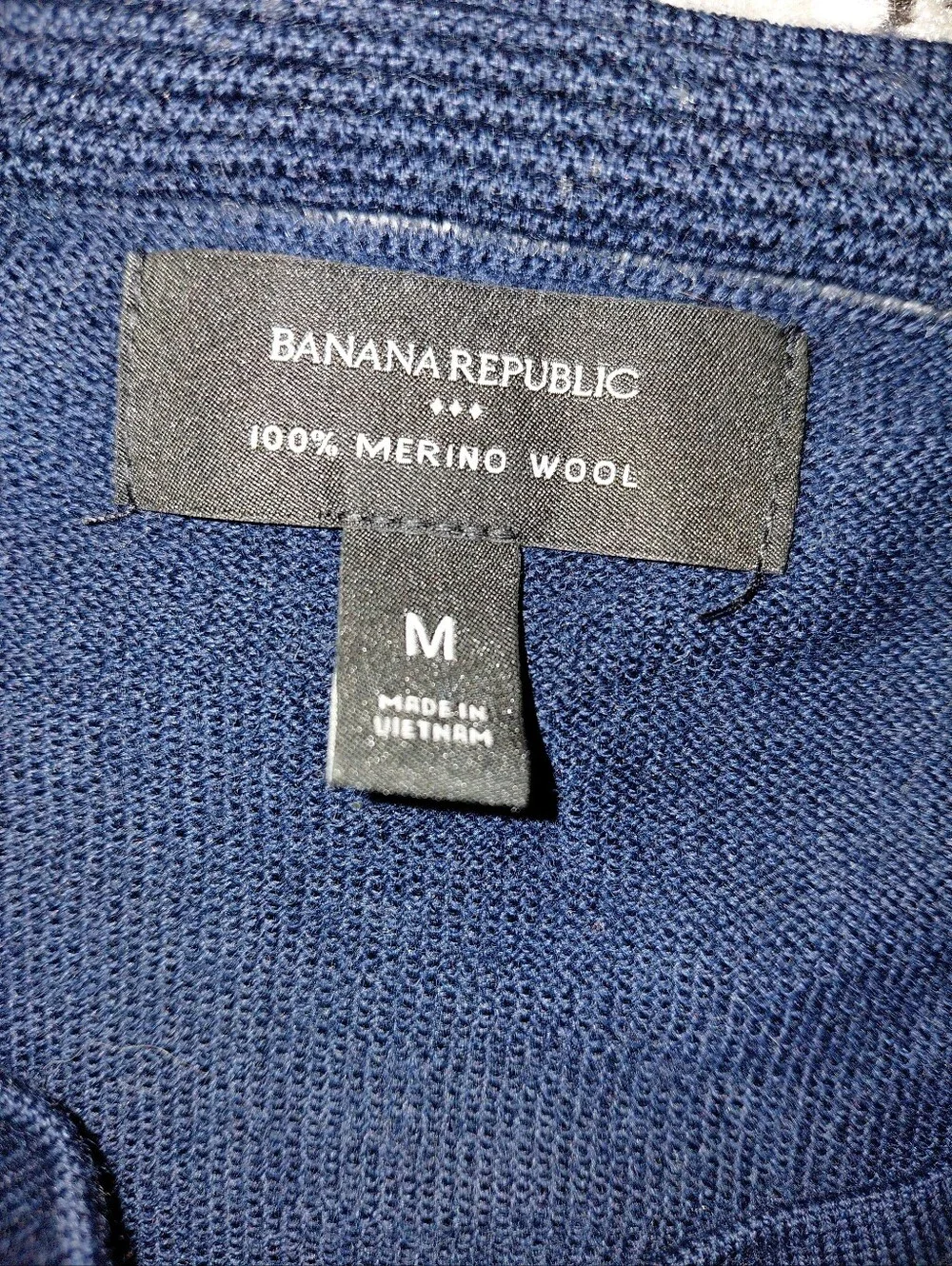 Banana Republic Men’s Merino Wool Crew Neck Sweater M Navy Blue Quiet Luxury CC